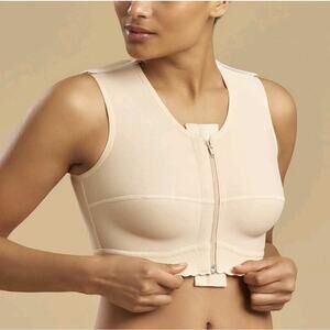 Marena ComfortWear® Post-Op Zip Compression Bra/Vest #FVNSZ-S-H, Beige, Small